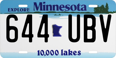 MN license plate 644UBV