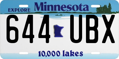 MN license plate 644UBX