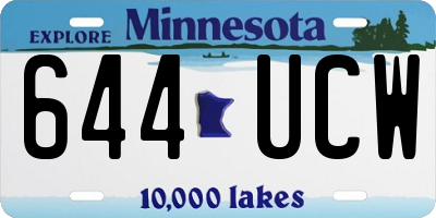 MN license plate 644UCW