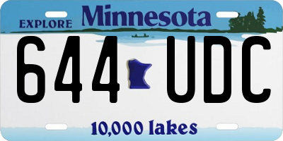 MN license plate 644UDC