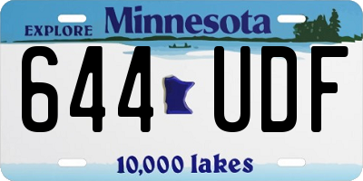 MN license plate 644UDF