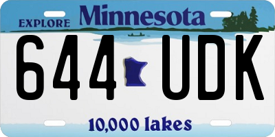 MN license plate 644UDK