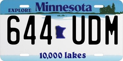 MN license plate 644UDM