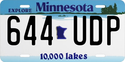 MN license plate 644UDP