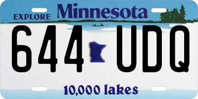 MN license plate 644UDQ