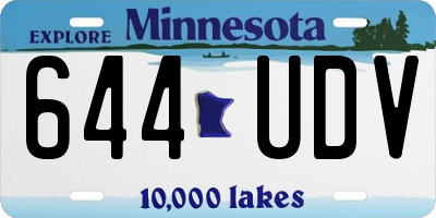 MN license plate 644UDV