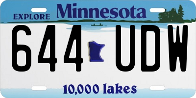 MN license plate 644UDW