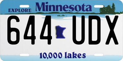 MN license plate 644UDX