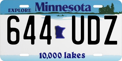 MN license plate 644UDZ