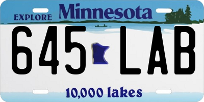 MN license plate 645LAB