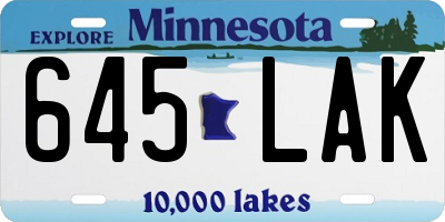 MN license plate 645LAK