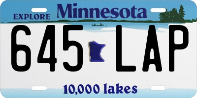 MN license plate 645LAP