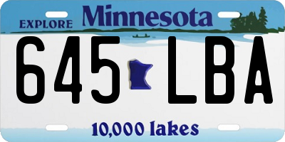 MN license plate 645LBA