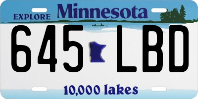 MN license plate 645LBD