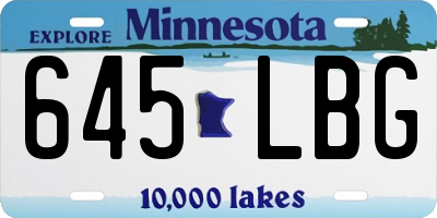 MN license plate 645LBG