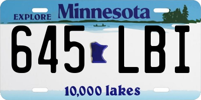MN license plate 645LBI