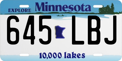 MN license plate 645LBJ