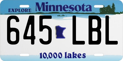 MN license plate 645LBL