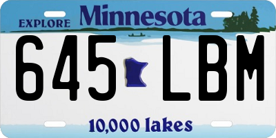 MN license plate 645LBM