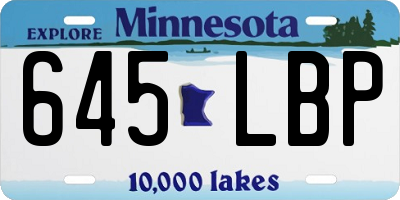 MN license plate 645LBP