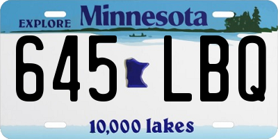MN license plate 645LBQ