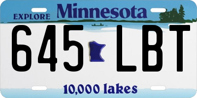MN license plate 645LBT