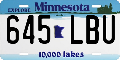 MN license plate 645LBU