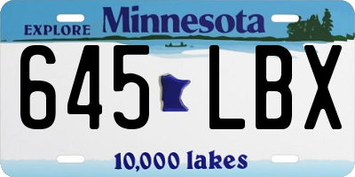 MN license plate 645LBX