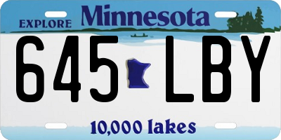 MN license plate 645LBY