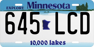 MN license plate 645LCD