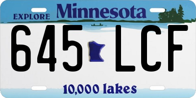 MN license plate 645LCF