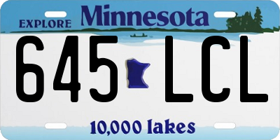 MN license plate 645LCL