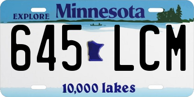 MN license plate 645LCM