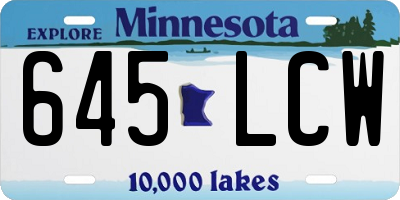 MN license plate 645LCW
