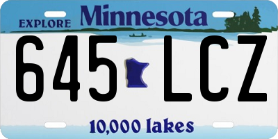 MN license plate 645LCZ