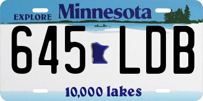 MN license plate 645LDB