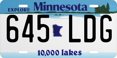MN license plate 645LDG