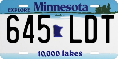 MN license plate 645LDT
