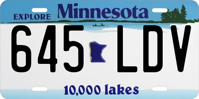 MN license plate 645LDV