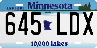 MN license plate 645LDX