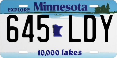MN license plate 645LDY