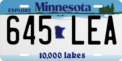 MN license plate 645LEA