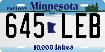 MN license plate 645LEB