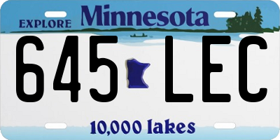 MN license plate 645LEC