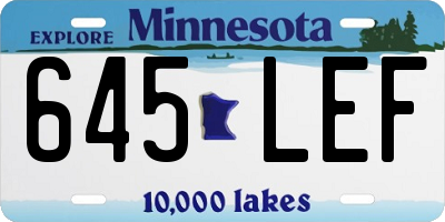 MN license plate 645LEF