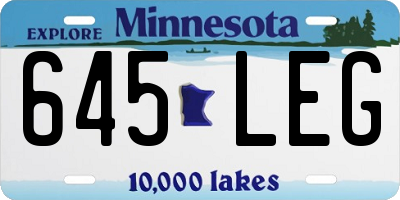 MN license plate 645LEG