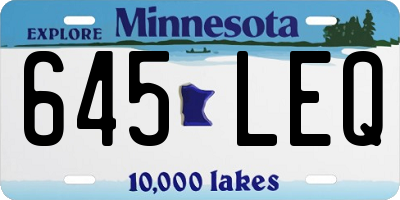MN license plate 645LEQ