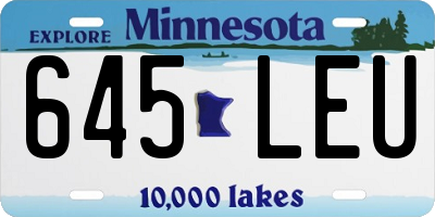 MN license plate 645LEU