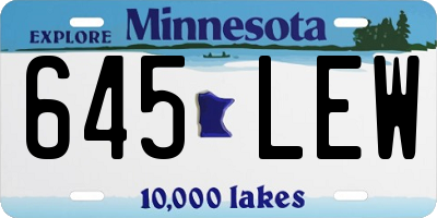 MN license plate 645LEW