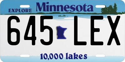 MN license plate 645LEX